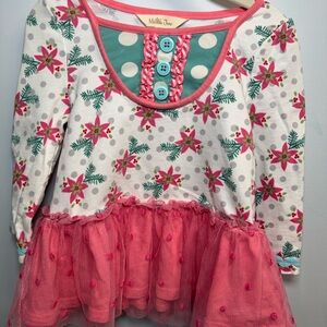 Matilda Jane Pink Floral Polka Dot Layered Tulle Dress